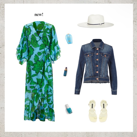 CAbi Green Floral Midi Dress - Picture 2 of 14